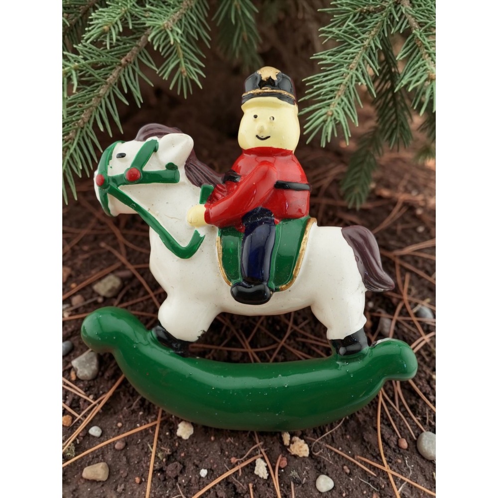 Rocking Horse Soldier Resin Brooch Multi Color Vintage Style